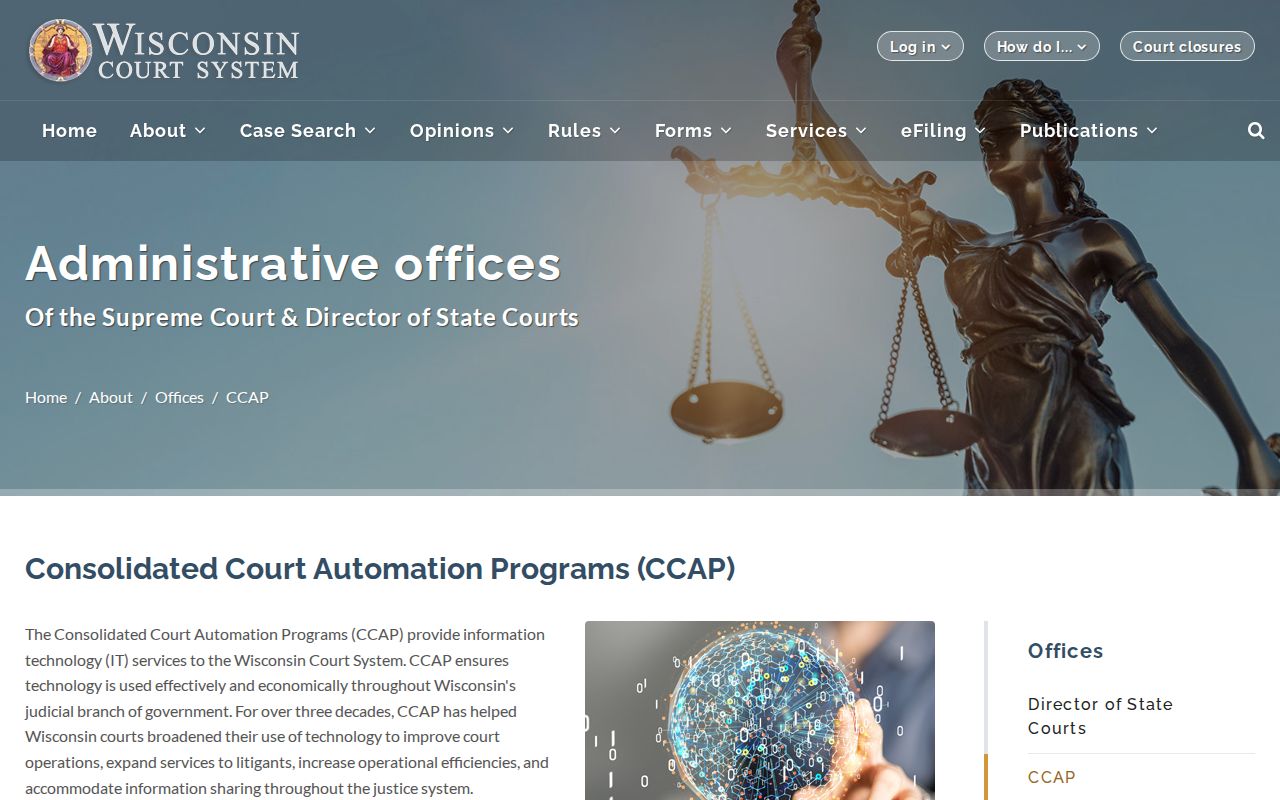 Columbia County court docket access through Wisconsin CCAP